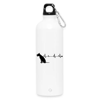 Hund - Trinkflasche mit Karabiner 750 ml - Weiß - Vorne