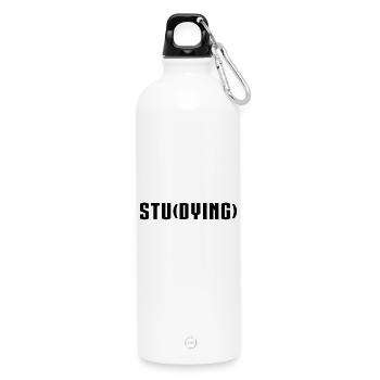 Studying Dying - Water Bottle with carabiner 750 ml - white - Front