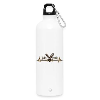 Jagdpuls Herz - Trinkflasche mit Karabiner 750 ml - Weiß - Vorne