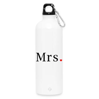 Madame T-shirt Cadeau de mariage Épouse Cœur de mariée - Gourde en inox avec mousqueton 750 ml - blanc - Devant