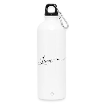 Lina Name Vorname Dekorativ - Trinkflasche mit Karabiner 750 ml - Weiß - Vorne