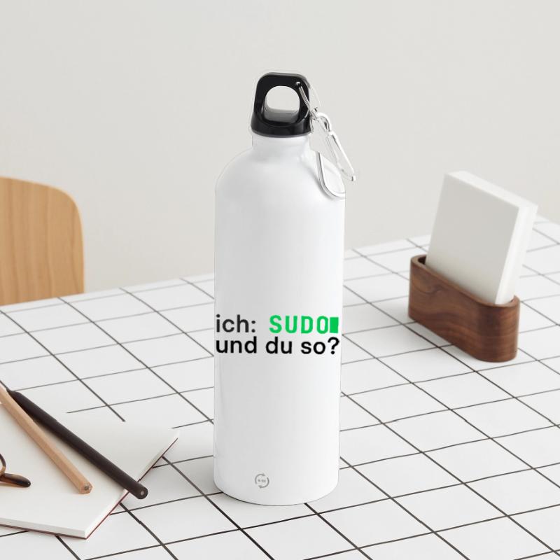 ich: SUDO und du so? Linux Programmierer - dunkel Trinkflasche mit Karabiner 750 ml