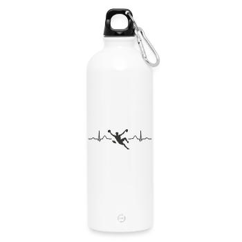 Boulderer Herzschlag Boulder Bouldern - Trinkflasche mit Karabiner 750 ml - Weiß - Vorne