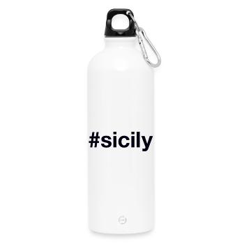 SICILY Hashtag - Water Bottle with carabiner 750 ml - white - Front