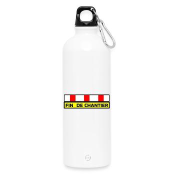 Fin de Chantier  - Gourde en inox avec mousqueton 750 ml - blanc - Devant