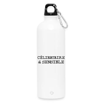 Célibataire & Sensible - Gourde en inox avec mousqueton 750 ml - blanc - Devant