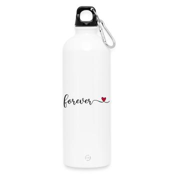 Pour toujours - Gourde en inox avec mousqueton 750 ml - blanc - Devant