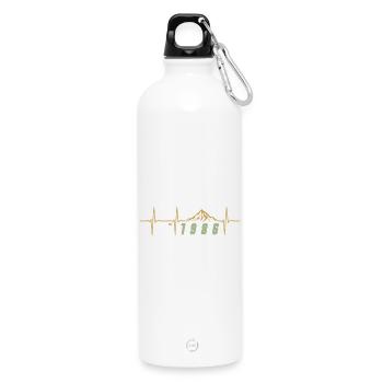 Retro Pixel 40 Jahre alt Forty Geschenkparty 1986 - Trinkflasche mit Karabiner 750 ml - Weiß - Vorne