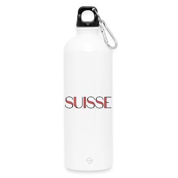 SCHWEIZ. LAND. GENF. HUMOR. FLAGGE. GENF - Trinkflasche mit Karabiner 750 ml - Weiß - Vorne