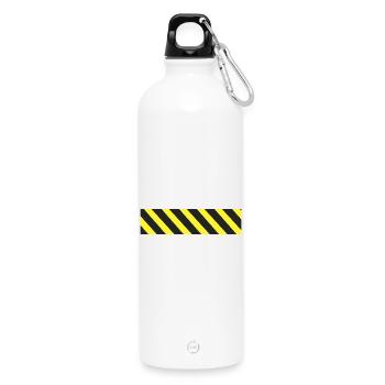 Caution tape - Water Bottle with carabiner 750 ml - white - Front