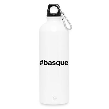 BASQUE Basque Country Hashtag - Water Bottle with carabiner 750 ml - white - Front