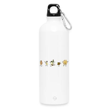 Nuss Nüsse Veggie Vegan Essen lustige Message - Trinkflasche mit Karabiner 750 ml - Weiß - Vorne