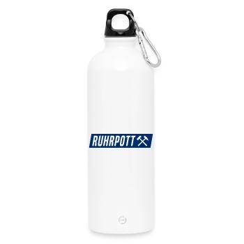 Ruhrpott - Ruhr Pott - Zeche - Zollverein - NRW - Trinkflasche mit Karabiner 750 ml - Weiß - Vorne