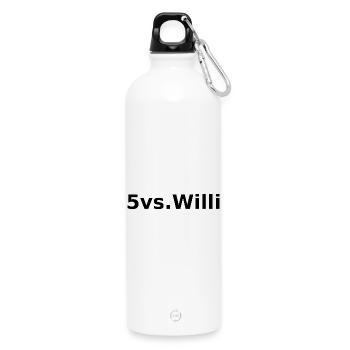 5vs.Willi | Bold Statement Print - Trinkflasche mit Karabiner 750 ml - Weiß - Vorne