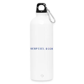 Verpixel Dich Gamer Nerd Gaming Minimalistisch - Trinkflasche mit Karabiner 750 ml - Weiß - Vorne