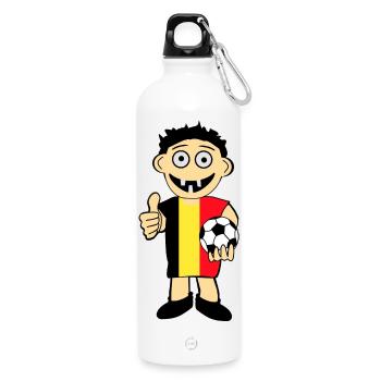 Belgischer Junge - Trinkflasche mit Karabiner 750 ml - Weiß - Vorne
