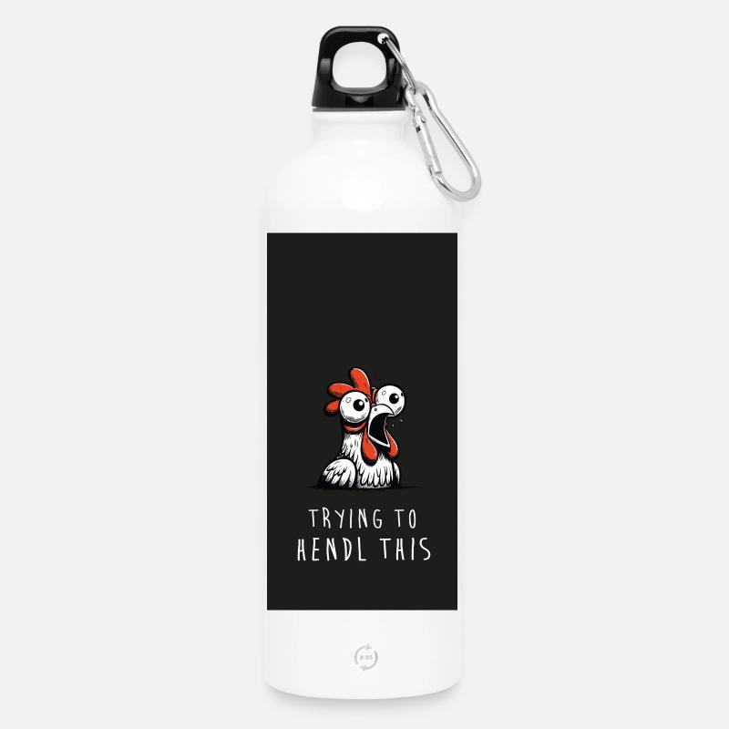 trying to hendl this dialekt handy hülle - Trinkflasche mit Karabiner 750 ml - Weiß