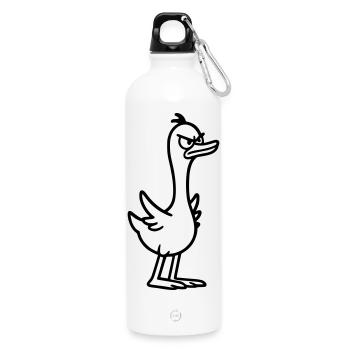 Wütende Gans - Trinkflasche mit Karabiner 750 ml - Weiß - Vorne