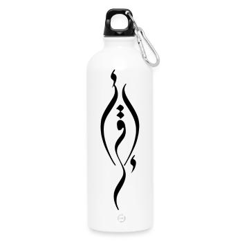 Read- in arabic - Water Bottle with carabiner 750 ml - white - Front