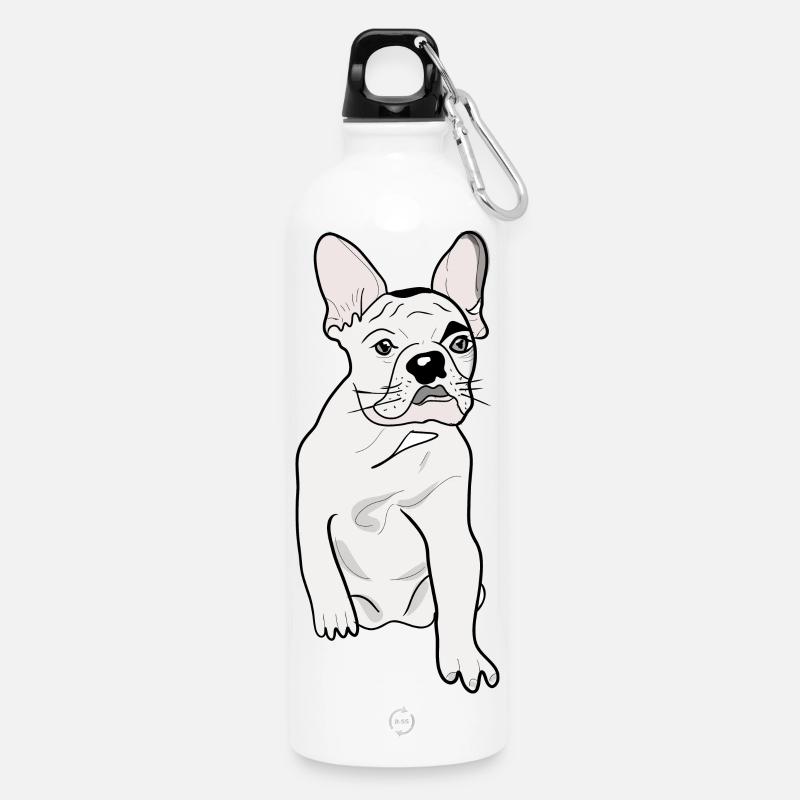 SÜSSER MOPS - Trinkflasche mit Karabiner 750 ml - Weiß