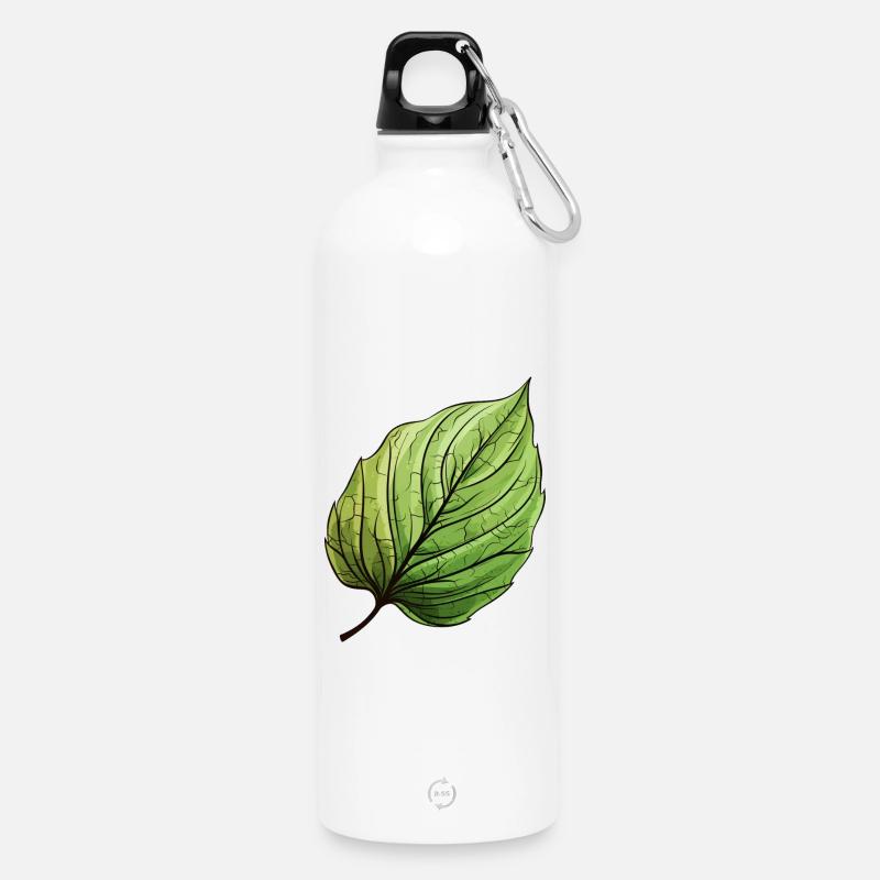 Blatt Gün - Trinkflasche mit Karabiner 750 ml - Weiß