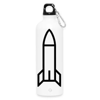 Rakete - Trinkflasche mit Karabiner 750 ml - Weiß - Vorne