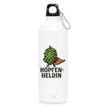 Hopfenheldin Cape - Trinkflasche mit Karabiner 750 ml - Weiß - Vorne