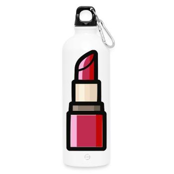 Lippenstift Illustration - Trinkflasche mit Karabiner 750 ml - Weiß - Vorne