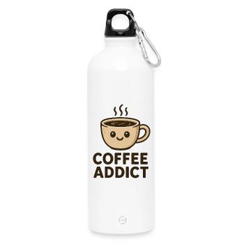 Coffee addict - Trinkflasche mit Karabiner 750 ml - Weiß - Vorne