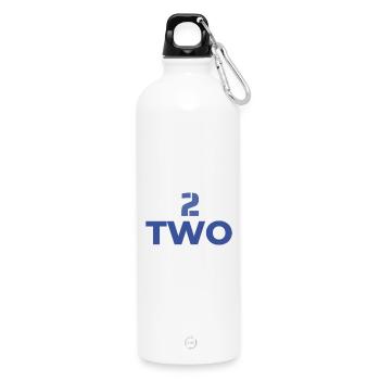 DESIGN CHIFFRE 2 EN LETTRE ET SYMBOLE TYPOGRAPHIE - Gourde en inox avec mousqueton 750 ml - blanc - Devant