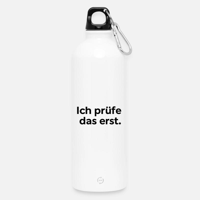 Ich prüfe das erst - Trinkflasche mit Karabiner 750 ml - Weiß