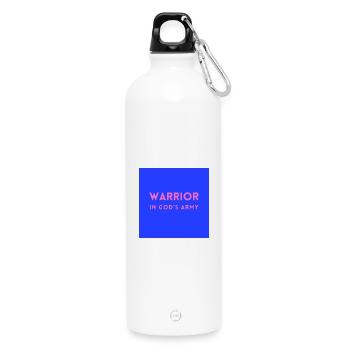 Warriors in God's Army - Water Bottle with carabiner 750 ml - white - Front