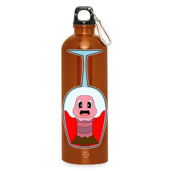 Wurm Rotwein - Trinkflasche mit Karabiner 750 ml - Orange - Vorne