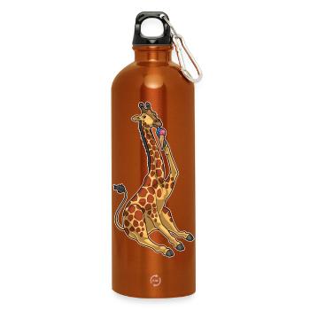 Giraffe Waffle Cream - Water Bottle with carabiner 750 ml - burnt orange - Front