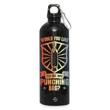 Blague sur le sac de frappe - Gourde en inox avec mousqueton 750 ml - noir - Devant
