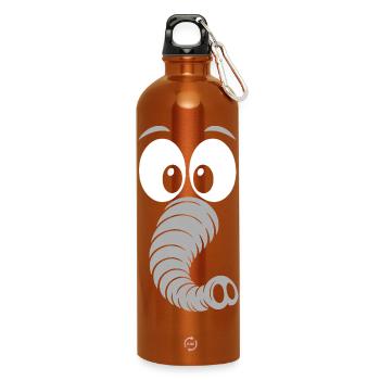 Elefant | Big Face Kostüm Karneval Verkleidung - Trinkflasche mit Karabiner 750 ml - Orange - Vorne