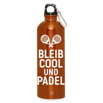 Schläger Padel Cooler Spruch Spieler Padelspiel - Trinkflasche mit Karabiner 750 ml - Orange - Vorne