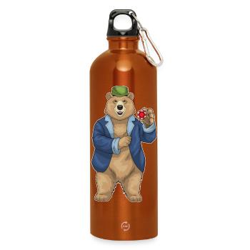 Bear Poker Jetons de poker - Gourde en inox avec mousqueton 750 ml - orange - Devant