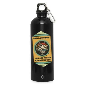 Petit mais fougueux : pêcheur - Gourde en inox avec mousqueton 750 ml - noir - Devant