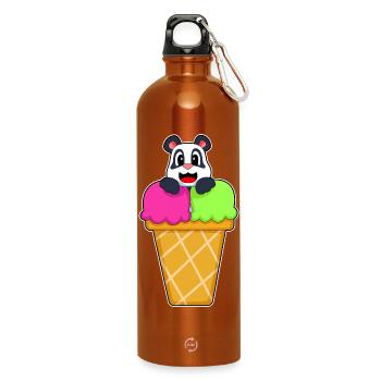 Panda Waffle Ice Cream - Water Bottle with carabiner 750 ml - burnt orange - Front