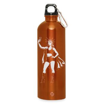 Liberty Selfie: Statue Snaps - Water Bottle with carabiner 750 ml - burnt orange - Front