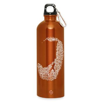 Monochromes Fingerabdruckkreis-Design - Trinkflasche mit Karabiner 750 ml - Orange - Vorne