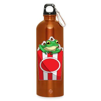 Maïs soufflé grenouille - Gourde en inox avec mousqueton 750 ml - orange - Devant