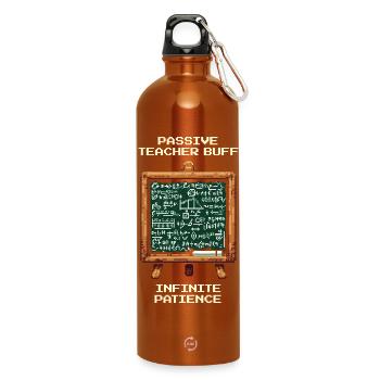 Passive Teacher Empowerment: Infinite Patience - Water Bottle with carabiner 750 ml - burnt orange - Front