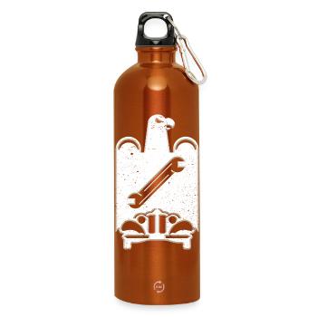 Guild sign car mechanic grunge - Water Bottle with carabiner 750 ml - burnt orange - Front