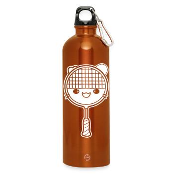 Raquette de badminton style bande dessinée - Gourde en inox avec mousqueton 750 ml - orange - Devant