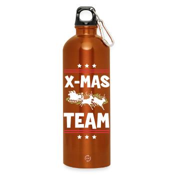 X-Mas Team - Water Bottle with carabiner 750 ml - burnt orange - Front