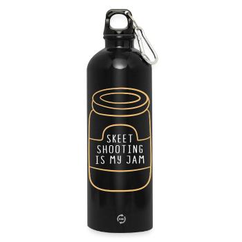 Schützenkönig Tontauben Scheiben Schützenfest - Trinkflasche mit Karabiner 750 ml - Schwarz - Vorne