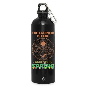 Bloom With Ostara Happy Easter March Equinox - Water Bottle with carabiner 750 ml - black - Front