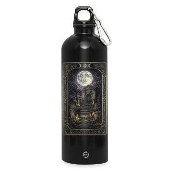 Friedhof Goth Humor Tarot Card - Trinkflasche mit Karabiner 750 ml - Schwarz - Vorne